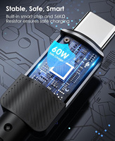 Bobina magnética Usb Cable de carga rápida Cargador de carga rápida Usb C Cable magnético Usb tipo C para cargar teléfonos celulares