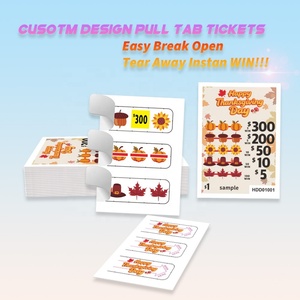 Billets de jeu à déchirure instantanée, thème Thanksgiving, style américain, avec 3 fenêtres et impression de données variables, conception gratuite - Product Image 2