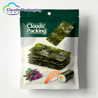 Sacs d'emballage personnalisés imprimés, sacs plats brillants, pochettes pour algues, sachets autoportants aluminisés, sacs alimentaires avec logo
