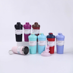 Botol <span class=keywords><strong>Shaker</strong></span> Protein Stainless Steel 24oz dengan Logo Custom, Dinding Ganda Vakum Terisolasi, untuk Gym & Fitness, Dilengkapi <span class=keywords><strong>Blender</strong></span> Logam - Product Image 1