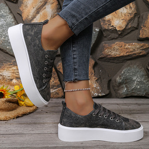 Zapatillas Planas de Mezclilla con Cordones para Mujer, Estilo Casual, Tallas Grandes, Nueva Tendencia de Moda Otoño 2026 - Product Image 3