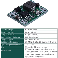 MP1584EN 3A Mini Step Down Buck Converter DC ke DC Board 24V ke 12V 9V 5V 3V Modul Step Down yang Dapat Disesuaikan Menggantikan LM2596