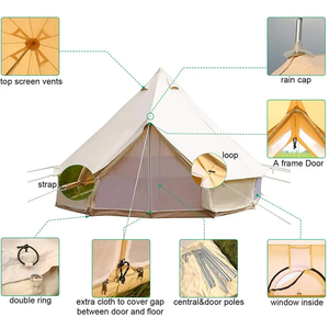 Tente d'extérieur glamping, fabriquée en usine, 3m 4m 5m 6m 7m 8m, tente cloche imperméable et ignifuge, tentes cloche <span class=keywords><strong>à</strong></span> <span class=keywords><strong>vendre</strong></span> - Product Image 5