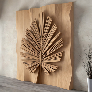 Art mural en bois géométrique M13, tranche de bois, art abstrait 3D, personnalisable, accent dynamique d'espace, art déco moderne, décoration intérieure/extérieure, unique - Product Image 2