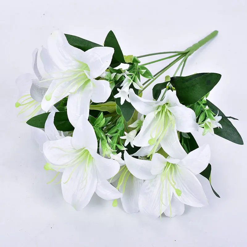 Hot Sale 7 Forks Artificial Lily Flowers For Graves