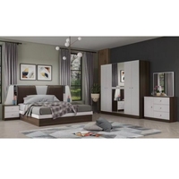 Ensemble de meubles de chambre à coucher haut de gamme pour hôtel et maison : lit double king size, armoire et commode