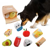 Fabricante Feito Sob Encomenda Por Atacado Disponível de Múltipla Escolha de Comida do Almoço Chew Squeaky Plush Brinquedo Do Cão