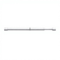 Tringle de Douche Télescopique Blanche Réglable Double Diamètre en Fer Sans Perçage pour Salle de Bain