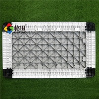 Revêtement de sol modulaire emboîtable pour événements en PP stabilisé aux UV, antidérapant, à motif diamant, avec aération côtelée et design graphique