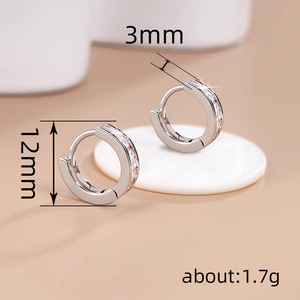 Orecchini minimalisti da donna, a forma di piccolo anello rotondo, orecchini da indossare tutti i giorni, accessori per le orecchie dallo stile letterario e artistico - Product Image 6