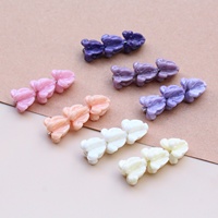 Manik-manik Bunga Mahkota Resin Warna Ivory Pink Ungu Hawaii Terbaru