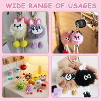 Porte-clés pendentif en peluche mignon en poils de lapin Rex, durable et écologique, pour sacs, pour les 5-7 ans