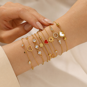 Trendy Acier Inoxydable Stainless Steel 18K Gold Plated Zircon Women Fashion Jewelry Chain <b>Bracelet</b> - Product Image 5