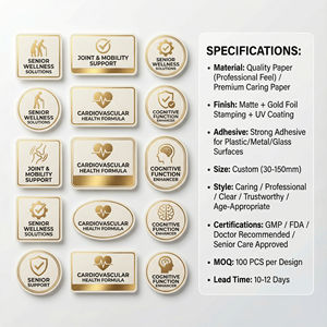 Étiquette de flacon de médicament facile à lire, étiquette personnalisée à grande police pour les soins nutritionnels et cardiaques des personnes âgées - Product Image 3