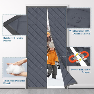 <span class=keywords><strong>Rideau</strong></span> de <span class=keywords><strong>porte</strong></span> isolant thermiquement 39" x 83" en tissu Oxford matelassé avec rembourrage en coton épais pour portes de patio avant en hiver - Product Image 1