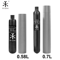 Bouteille d'air comprimé HPA en fibre de carbone TUXING ODM OEM 0,58L 0,7L pour paintball PCP, cylindre de gaz composite enveloppé 300 bars 4500 psi 30 MPa
