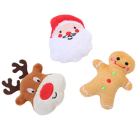 Mignon mini peluche cataire jouet père noël renne pain d'épice homme grinçant jouets à mâcher pour animaux de compagnie sac emballé pour petits animaux de compagnie