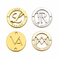 Étiquette en métal en acier inoxydable personnalisée à coudre, logo, breloque, petite plaque pour vêtements de mode, bijoux et accessoires