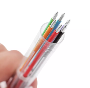 Promotion exceptionnelle : Stylo rétractable en plastique multicolore 6 en 1, le moins cher, avec impression de logo personnalisé, pour enfants, fabriqué par des fabricants. - Product Image 6