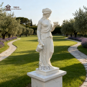 Trevi Châu Âu Chateaux Ngoài Trời Trang Trí Sân Vườn Cuộc Sống Kích Thước Hy Lạp La Mã Tự Nhiên Bằng Đá Cẩm Thạch Trắng Đá Hebe Nữ Thần Điêu Khắc - Product Image 4
