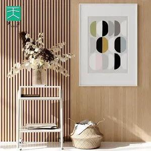 TianGe High Quality Interior Decor Fluted Grille Solid Wood 3D Wall Decorative Panel