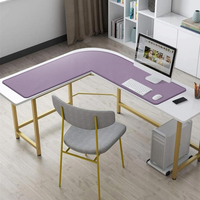 Tapis de table en forme de L tapis de bureau en cuir PU imperméable nouveau design tapis de bureau d'angle en cuir de grande taille