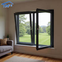Ventana Americana Moderna de Vidrio y Aluminio Abatible y Giratoria con Mosquitera