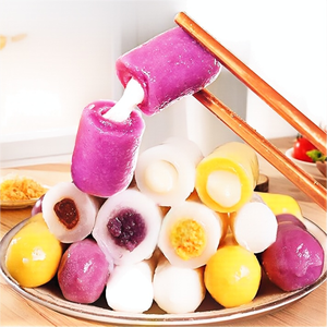 Tartas de arroz coreanas con queso de patata dulce púrpura rico en nutrientes, congeladas para freír, hervir, fiesta de barbacoa - Product Image 4