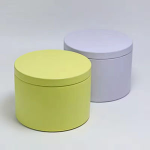 Boîte à bougie vide en métal ronde 2oz 4oz 8oz 16oz, conteneur sans soudure pour bougies, couleurs crème, vert, violet, noir, rose, avec couvercle 8oz - Product Image 4