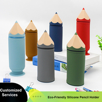Étui à crayons rétractable multicolore à ventouse, support de crayons pour l'école et le bureau, étui à crayons en silicone de grande capacité