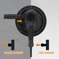Lijadora Eléctrica para Paneles de Yeso MAXXT de 2880W con Luz LED, Aspiradora sin Polvo, Velocidad Variable, Doble Voltaje, 38CM, Múltiples Granos, 1 Año de Garantía