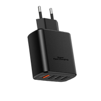 Chargeur mural rapide 4 ports USB QC3.0, prise EU US UK, adaptateur de voyage multi-ports pour téléphone, logo personnalisé, vente en gros d'usine