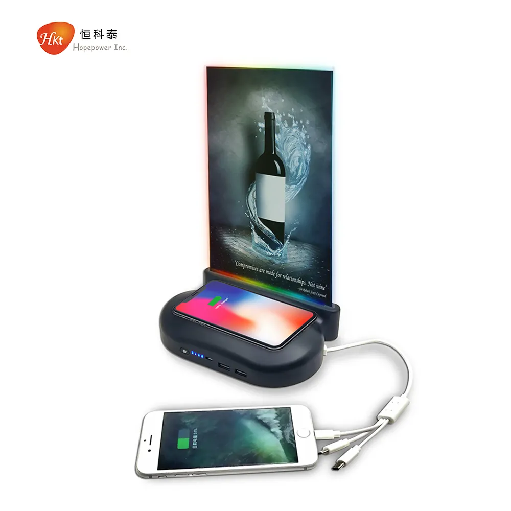 New Innovative Electronics Product High Capacity 10000/20000mAh High Quality Restaurant Table Menu Power Bank