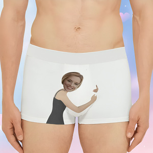 Sous-vêtements personnalisés pour hommes avec visage personnalisé personnaliser caleçons cadeaux pour petits amis partout imprimer ajouter votre propre image texte nom - Product Image 1