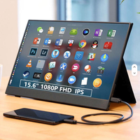 Moniteur externe IPS sans fil 15,6 pouces 1080P FHD, écran portable professionnel, batterie 8000mAh, WiFi, mise en miroir Miracast AirPlay
