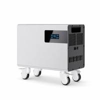 Chariot à roulettes 2458Wh Station portable |   48V LiFePO4 2400W |   Entrée solaire MPPT 1300W |   Compatible avec les voitures |   16*Extension parallèle |