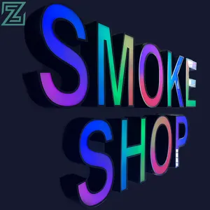Smoke Shop ป้ายไฟ Led เปิดร้านสำหรับตกแต่งในร่ม,ป้ายไฟแชนเนลตัวอักษร3d กลางแจ้งสัญลักษณ์ทางธุรกิจ