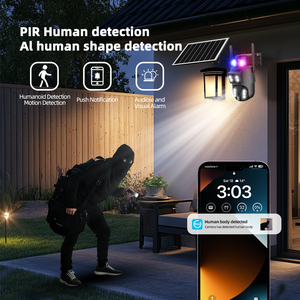 Caméra de sécurité solaire à double objectif 6MP, IP66, lumière extérieure, alarme sonore, WiFi, caméra solaire pour la <span class=keywords><strong>surveillance</strong></span> à domicile, audio bidirectionnel, caméra solaire - Product Image 6