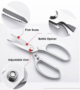 Ciseaux à volaille en aluminium à poignée confortable avec ouvre-bouteille et <span class=keywords><strong>casse</strong></span>-noisette pour la cuisine à domicile pour la viande légumes barbecue - Product Image 2