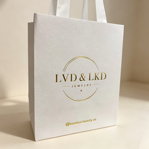 Luxury <b>White</b> Rigid Cardboard Jewelry <b>Box</b> With Ribbon Handle Paper <b>Gift</b> Bag Custom Gold Foil Logo Ring Earring Necklace Bracelet - Product Image 5