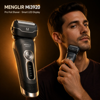 Rasoir à lames MENGLIR 3920, 3 lames, moteur 13000 tr/min, 1200 mAh, écran LED, tondeuse escamotable lavable, rasoir de voyage portable pour hommes