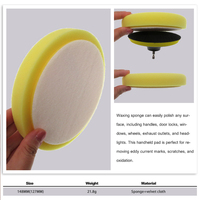 Tampons de polissage plats en mousse DA de 6 pouces jaunes à crochets et boucles pour lustrage, cirage et finition automobile et de meubles
