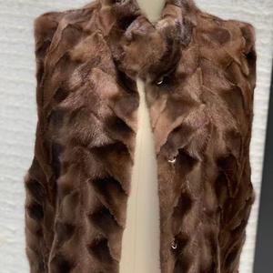 Gilet in Vera Pelliccia <span class=keywords><strong>di</strong></span> <span class=keywords><strong>Visone</strong></span> per Donne, Colore Caffè, Caldo e Morbido per l'Inverno - Product Image 2