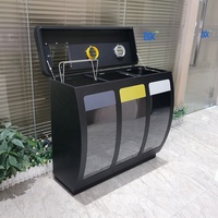 MAX usine vente en gros, corbeille à poussière intérieure 3 compartiments, poubelles transparentes, poubelle d'hôtel