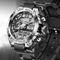 LIGE Dijital Erkek Saati LED Quartz Saat Spor Saat 50m Su Geçirmez Kol Saati Erkek Büyük Saatler Erkek Relogio Masculino