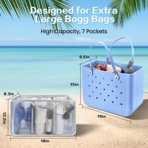 <b>Beach</b> Bag Organizer Inserts for XL Bogg Bag <b>Accessories</b> Original XL Lightweight Mesh Insert Divider Pouch Organizing Rubber Tote - Product Image 2