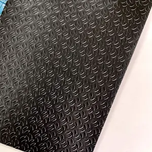 Thickness 1.8 to 2.8mm thick embossed black and grey pvc leather rexine for car floor car mat