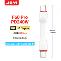 Pabrik JEYI 5.8cm kabel datar USB4 FPC USB-C ke USB-C 40Gbps 100W Thunderbolt 4/3 dengan produk stok pabrik perumahan aluminium