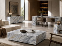 Dalles de marbre Calacatta Bluette pour panneaux à motifs, îlots de cuisine, dessus de table à manger, murs de douche, dessus de meuble-lavabo de salle de bain