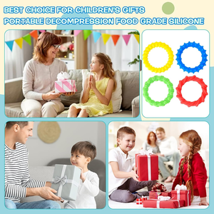 4pcs Silicone Sensory Bracelets Fidget Toys pour Besoins Spéciaux Autisme TDAH Calmant et Silencieux Extensible, Prix Cadeaux pour Filles Garçons - Product Image 6